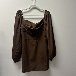 Princess Polly Brown Long Sleeve Dress